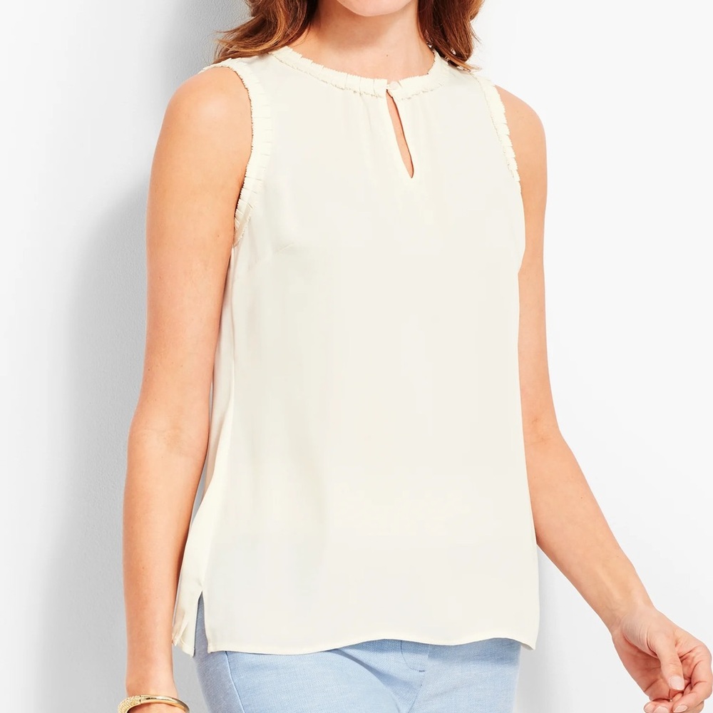 Talbots Cream Sleeveless Blouse